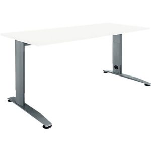 Schäfer Shop Select Schreibtisch LOGIN, manuell höheneinstellbar, C-Fuß, B 1200 x T 800 x H 660-820 mm, weiß/basaltgrau Schäfer Shop Select Schreibtisch LOGIN, manuell höheneinstellbar, C-Fuß, B 1200 x T 800 x H 660-820 mm, weiß/basaltgrau