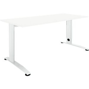 Schäfer Shop Select Schreibtisch LOGIN, manuell höheneinstellbar, C-Fuß, B 1200 x T 800 x H 660-820 mm, weiß/verkehrsweiß Schäfer Shop Select Schreibtisch LOGIN, manuell höheneinstellbar, C-Fuß, B 1200 x T 800 x H 660-820 mm, weiß/verkehrsweiß