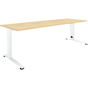 Schäfer Shop Select Schreibtisch LOGIN, manuell höheneinstellbar, C-Fuß, B 1600 x T 800 x H 660-820 mm, Ahorn/verkehrsweiß Schäfer Shop Select Schreibtisch LOGIN, manuell höheneinstellbar, C-Fuß, B 1600 x T 800 x H 660-820 mm, Ahorn/verkehrsweiß