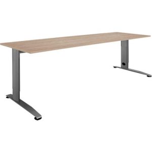 Schäfer Shop Select Schreibtisch LOGIN, manuell höheneinstellbar, C-Fuß, B 1600 x T 800 x H 660-820 mm, Eiche/basaltgrau Schäfer Shop Select Schreibtisch LOGIN, manuell höheneinstellbar, C-Fuß, B 1600 x T 800 x H 660-820 mm, Eiche/basaltgrau