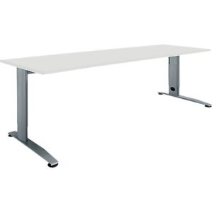 Schäfer Shop Select Schreibtisch LOGIN, manuell höheneinstellbar, C-Fuß, B 1600 x T 800 x H 660-820 mm, lichtgrau/basaltgrau Schäfer Shop Select Schreibtisch LOGIN, manuell höheneinstellbar, C-Fuß, B 1600 x T 800 x H 660-820 mm, lichtgrau/basaltgrau