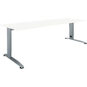 Schäfer Shop Select Schreibtisch LOGIN, manuell höheneinstellbar, C-Fuß, B 1600 x T 800 x H 660-820 mm, weiß/basaltgrau Schäfer Shop Select Schreibtisch LOGIN, manuell höheneinstellbar, C-Fuß, B 1600 x T 800 x H 660-820 mm, weiß/basaltgrau