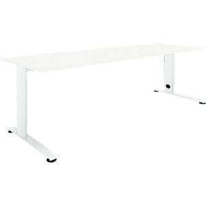 Schäfer Shop Select Schreibtisch LOGIN, manuell höheneinstellbar, C-Fuß, B 1600 x T 800 x H 660-820 mm, weiß/verkehrsweiß Schäfer Shop Select Schreibtisch LOGIN, manuell höheneinstellbar, C-Fuß, B 1600 x T 800 x H 660-820 mm, weiß/verkehrsweiß