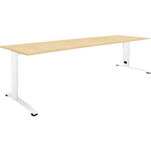 Schäfer Shop Select Schreibtisch LOGIN, manuell höheneinstellbar, C-Fuß, B 1800 x T 800 x H 660-820 mm, Ahorn/verkehrsweiß Schäfer Shop Select Schreibtisch LOGIN, manuell höheneinstellbar, C-Fuß, B 1800 x T 800 x H 660-820 mm, Ahorn/verkehrsweiß
