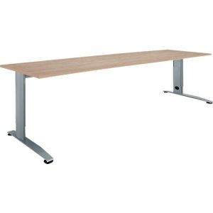 Schäfer Shop Select Schreibtisch LOGIN, manuell höheneinstellbar, C-Fuß, B 1800 x T 800 x H 660-820 mm, Eiche/basaltgrau Schäfer Shop Select Schreibtisch LOGIN, manuell höheneinstellbar, C-Fuß, B 1800 x T 800 x H 660-820 mm, Eiche/basaltgrau