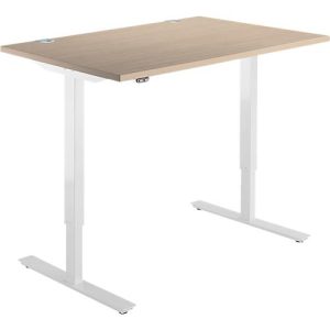 Schäfer Shop Select Schreibtisch Start Off, elektrisch höhenverstellbar, Rechteck, T-Fuß, B 1200 x T 800 x H 755-1255 mm, Eiche/weiß Schäfer Shop Select Schreibtisch Start Off, elektrisch höhenverstellbar, Rechteck, T-Fuß, B 1200 x T 800 x H 755-1255 mm, Eiche/weiß