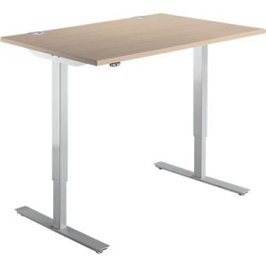Schäfer Shop Select Schreibtisch Start Off, elektrisch höhenverstellbar, Rechteck, T-Fuß, B 1200 x T 800 x H 755-1255 mm, Eiche/weißaluminium Schäfer Shop Select Schreibtisch Start Off, elektrisch höhenverstellbar, Rechteck, T-Fuß, B 1200 x T 800 x H 755-1255 mm, Eiche/weißaluminium