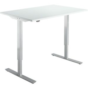 Schäfer Shop Select Schreibtisch Start Off, elektrisch höhenverstellbar, Rechteck, T-Fuß, B 1200 x T 800 x H 755-1255 mm, lichtgrau/weißalu Schäfer Shop Select Schreibtisch Start Off, elektrisch höhenverstellbar, Rechteck, T-Fuß, B 1200 x T 800 x H 755-1255 mm, lichtgrau/weißalu