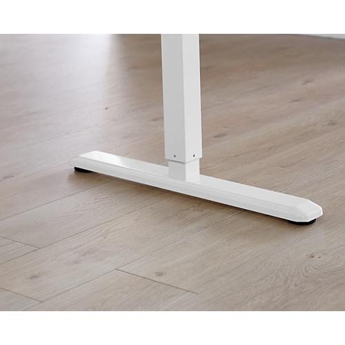 Schäfer Shop Select Schreibtisch Start Off, elektrisch höhenverstellbar, Rechteck, T-Fuß, B 1600 x T 800 x H 755-1255 mm, Eiche/weiß