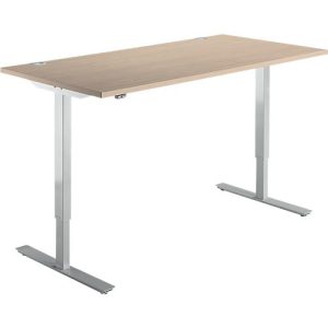Schäfer Shop Select Schreibtisch Start Off, elektrisch höhenverstellbar, Rechteck, T-Fuß, B 1600 x T 800 x H 755-1255 mm, Eiche/weißaluminium Schäfer Shop Select Schreibtisch Start Off, elektrisch höhenverstellbar, Rechteck, T-Fuß, B 1600 x T 800 x H 755-1255 mm, Eiche/weißaluminium