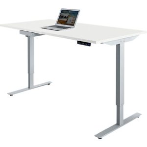 Schäfer Shop Select Schreibtisch Start Off, elektrisch höhenverstellbar, Rechteck, T-Fuß, B 1600 x T 800 x H 755-1255 mm, weiß/weißaluminium + Zubehörschublade Schäfer Shop Select Schreibtisch Start Off, elektrisch höhenverstellbar, Rechteck, T-Fuß, B 1600 x T 800 x H 755-1255 mm, weiß/weißaluminium + Zubehörschublade