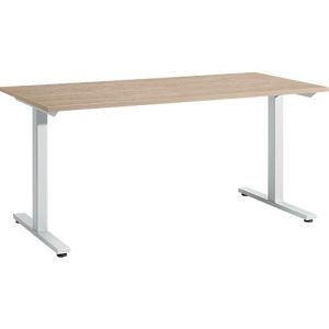 Schäfer Shop Select Schreibtisch Start Off, T-Fuß, Rechteck, Stahl/Holz, B 1600 x T 800 x H 735 mm, Eiche-Dekor Schäfer Shop Select Schreibtisch Start Off, T-Fuß, Rechteck, Stahl/Holz, B 1600 x T 800 x H 735 mm, Eiche-Dekor