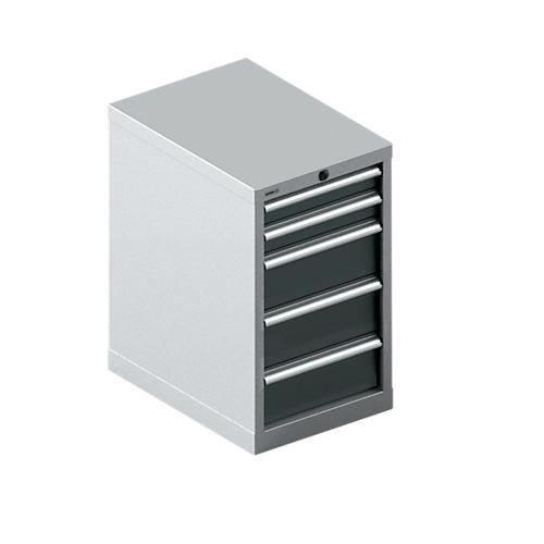 Schäfer Shop Select Schubladenschrank 18-27, 5 Schübe, bis 75 kg, B 411 x T 572 x H 700 mm, anthrazitgrau/weißaluminium