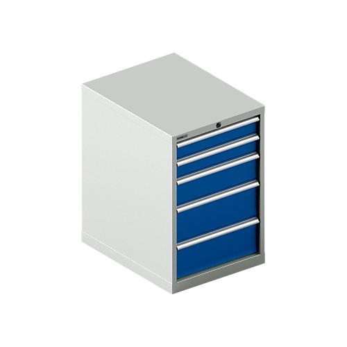 Schäfer Shop Select Schubladenschrank 27-36, 5 Schübe, bis 200 kg, B 564 x T 725 x H 850 mm, enzianblau/lichtgrau