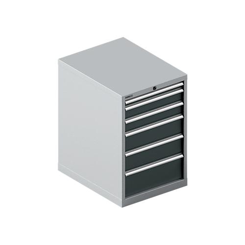 Schäfer Shop Select Schubladenschrank 27-36, 6 Schübe, bis 75 kg, B 564 x T 725 x H 850 mm, anthrazitgrau/weißaluminium