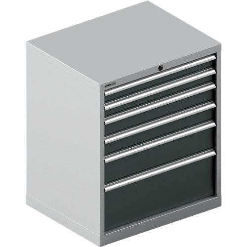 Schäfer Shop Select Schubladenschrank 36-27, 6 Schübe, bis 200 kg, B 717 x T 572 x H 850 mm, weißalu/anthrazitgrau