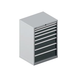 Schäfer Shop Select Schubladenschrank 36-27, 8 Schübe, bis 200 kg, B 717 x T 572 x H 1000 mm, weißalu/anthrazitgrau