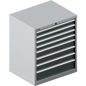 Schäfer Shop Select Schubladenschrank 36-27, 8 Schübe, bis 200 kg, B 717 x T 572 x H 850 mm, weißalu/anthrazitgrau