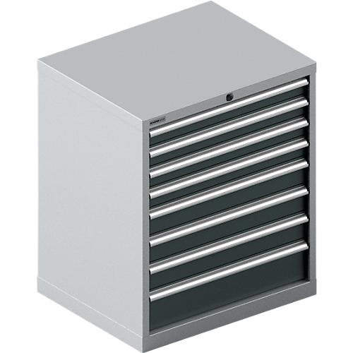 Schäfer Shop Select Schubladenschrank 36-27, 8 Schübe, bis 200 kg, B 717 x T 572 x H 850 mm, weißalu/anthrazitgrau