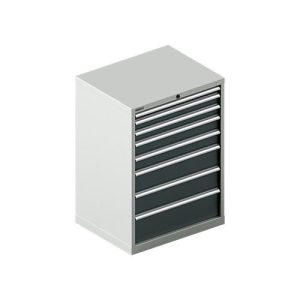 Schäfer Shop Select Schubladenschrank 36-27, 8 Schübe, bis 75 kg, B 717 x T 572 x H 1000 mm, lichtgrau/anthrazitgrau