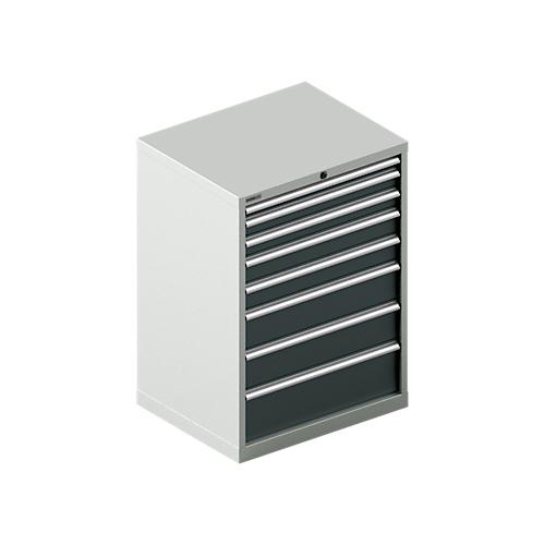 Schäfer Shop Select Schubladenschrank 36-27, 8 Schübe, bis 75 kg, B 717 x T 572 x H 1000 mm, lichtgrau/anthrazitgrau