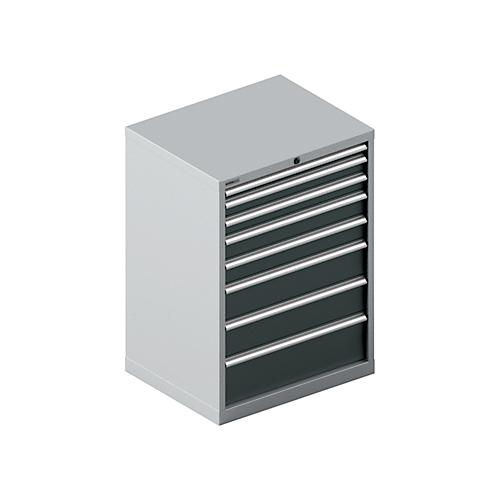 Schäfer Shop Select Schubladenschrank 36-27, 8 Schübe, bis 75 kg, B 717 x T 572 x H 1000 mm, weißalu/anthrazitgrau