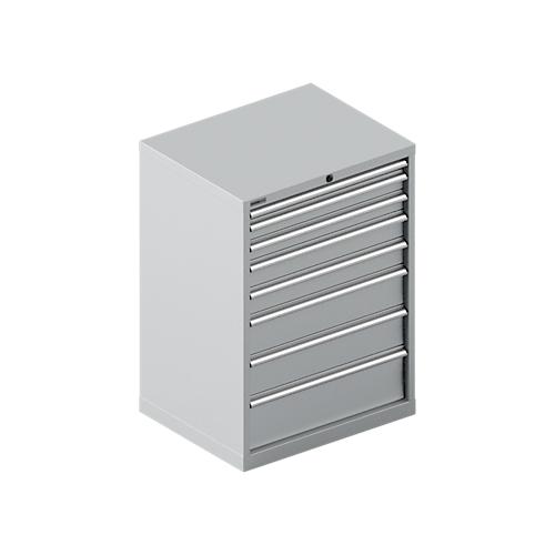 Schäfer Shop Select Schubladenschrank 36-27, 8 Schübe, bis 75 kg, B 717 x T 572 x H 1000 mm, weißalu
