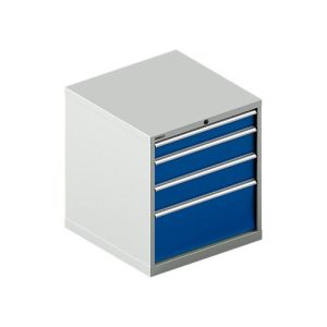 Schäfer Shop Select Schubladenschrank 36-36, 4 Schübe, bis 200 kg, B 717 x T 725 x H 800 mm, lichtgrau/enzianblau