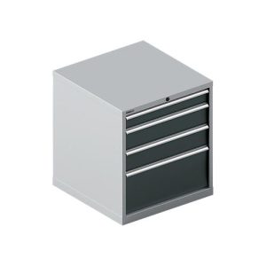 Schäfer Shop Select Schubladenschrank 36-36, 4 Schübe, bis 200 kg, B 717 x T 725 x H 800 mm, weißalu/anthrazitgrau