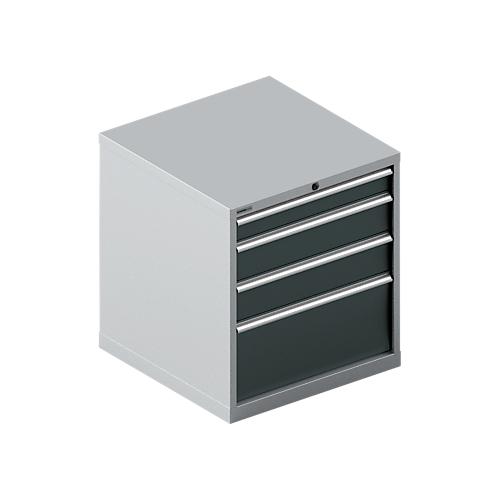 Schäfer Shop Select Schubladenschrank 36-36, 4 Schübe, bis 75 kg, B 717 x T 725 x H 800 mm, weißalu/anthrazitgrau