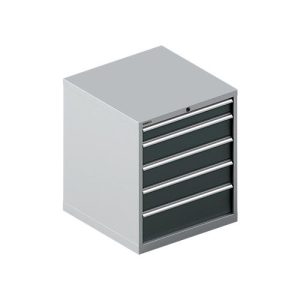 Schäfer Shop Select Schubladenschrank 36-36, 5 Schübe, bis 200 kg, B 717 x T 725 x H 850 mm, weißalu/anthrazitgrau