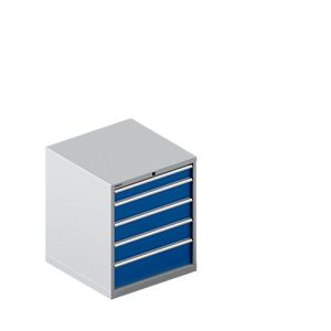 Schäfer Shop Select Schubladenschrank 36-36, 7 Schübe, bis 200 kg, B 717 x T 725 x H 1150 mm, weißalu/enzianblau