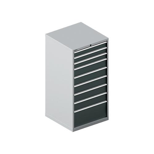 Schäfer Shop Select Schubladenschrank 36-36, 9 Schübe, bis 200 kg, B 717 x T 725 x H 1450 mm, weißalu/anthrazitgrau