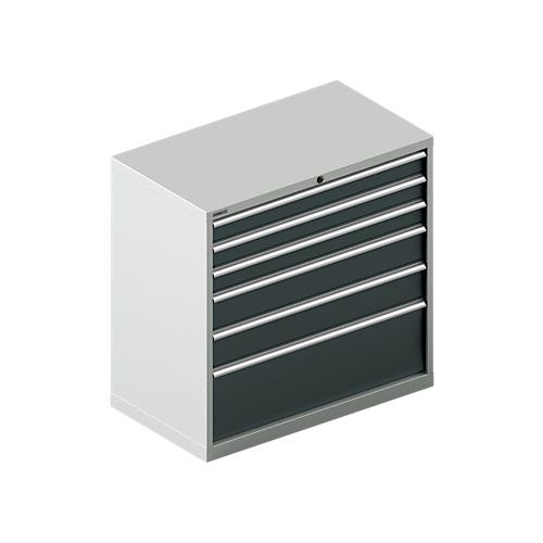Schäfer Shop Select Schubladenschrank 54-27, 6 Schübe, bis 75 kg, B 1023 x T 572 x H 1000 mm, lichtgrau/anthrazitgrau