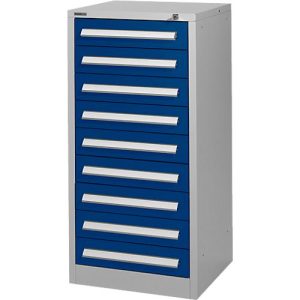 Schäfer Shop Select Schubladenschrank SF 90, 9 Schübe, weißaluminium RAL 9006 einzianblau RAL 5010 Schäfer Shop Select Schubladenschrank SF 90, 9 Schübe, weißaluminium RAL 9006 einzianblau RAL 5010