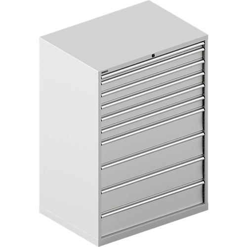 Schäfer Shop Select Schubladenschrank WSK 54-36, Stahl, 10 Schübe, bis 200 kg, B 1023 x T 725 x H 1450 mm, lichtgrau/lichtgrau