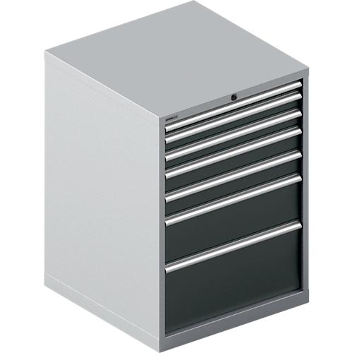 Schäfer Shop Select Schubladenschrank WSK 54-36, Stahl, 7 Schübe, bis 200 kg, B 1023 x T 725 x H 1000 mm, weißaluminium/anthrazitgrau