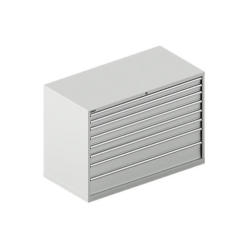 Schäfer Shop Select Schubladenschrank WSK 78–36 E, Stahl, 8 Schübe, 75 kg Traglast, B 1431 mm x T 725 mm x H 1000 mm, lichtgrau/lichtgrau