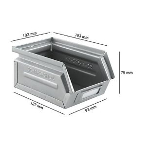 Schäfer Shop Select Sichtlagerkasten, 0,9 l, 2,5 kg, L 163 x B 102 x H 75 mm, Stahl, galvanisch verzinkt Schäfer Shop Select Sichtlagerkasten, 0,9 l, 2,5 kg, L 163 x B 102 x H 75 mm, Stahl, galvanisch verzinkt