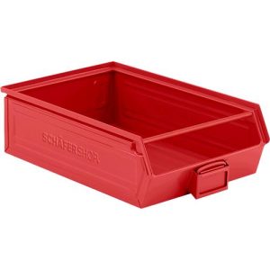 Schäfer Shop Select Sichtlagerkasten, mit Tragestab, 18,5 l, 80 kg, L 501 x B 308 x H 146 mm, Stahl, RAL 3000 (feuerrot) Schäfer Shop Select Sichtlagerkasten, mit Tragestab, 18,5 l, 80 kg, L 501 x B 308 x H 146 mm, Stahl, RAL 3000 (feuerrot)