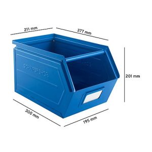 Schäfer Shop Select Sichtlagerkasten, mit Tragestab, L 377 x B 211 x H 201 mm, 11,5 l, 60 kg, Stahl, RAL 5015 (himmelblau) Schäfer Shop Select Sichtlagerkasten, mit Tragestab, L 377 x B 211 x H 201 mm, 11,5 l, 60 kg, Stahl, RAL 5015 (himmelblau)