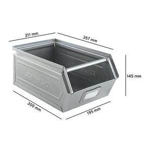 Schäfer Shop Select Sichtlagerkasten mit Tragestab, Stahl, L 361 x B 211 x H 145 mm, 8,5 l, 60 kg, galvanisch verzinkt Schäfer Shop Select Sichtlagerkasten mit Tragestab, Stahl, L 361 x B 211 x H 145 mm, 8,5 l, 60 kg, galvanisch verzinkt