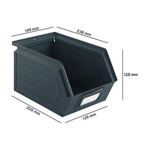 Schäfer Shop Select Sichtlagerkasten, Stahl, L 238 x B 149 x H 128 mm, 3,5 l, 8 kg, RAL 5008 (graublau) Schäfer Shop Select Sichtlagerkasten, Stahl, L 238 x B 149 x H 128 mm, 3,5 l, 8 kg, RAL 5008 (graublau)