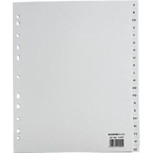 Schäfer Shop Select Sparset Ordner-Register, Buchstaben A-Z, A4 Halbformat, jeweils 12 Sätze, grau