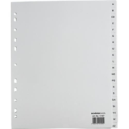 Schäfer Shop Select Sparset Ordner-Register, Buchstaben A-Z, A4 Halbformat, jeweils 12 Sätze, grau