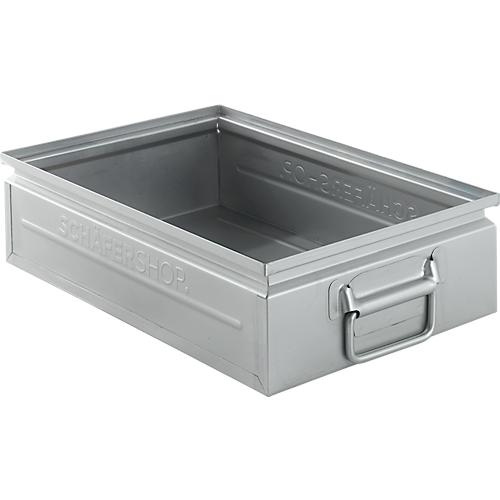 Schäfer Shop Select Stapelbox, 16 l, 100 kg, L 478 x B 307 x H 120 mm, Stahl, galvanisch verzinkt