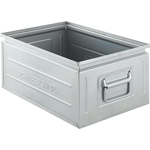 Schäfer Shop Select Stapelbox, 25 l, 120 kg, L 478 x B 307 x H 200 mm, Stahl, galvanisch verzinkt