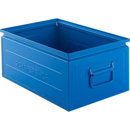 Schäfer Shop Select Stapelbox, 25 l, 120 kg, L 478 x B 307 x H 200 mm, Stahl, RAL 5015 (himmelblau)