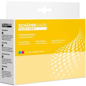 Schäfer Shop Select Tintenpatronen, ersetzt Canon CLI-526 CMY (4541B001, 4542B001, 4543B001), Multipack, cyan, magenta, gelb Schäfer Shop Select Tintenpatronen, ersetzt Canon CLI-526 CMY (4541B001, 4542B001, 4543B001), Multipack, cyan, magenta, gelb