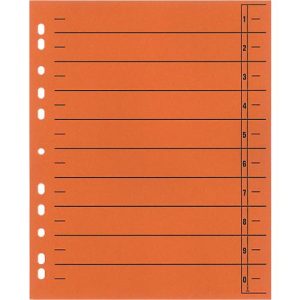 Schäfer Shop Select Trennblätter, mit Taben, DIN A4- Format, Linienaufdruck, Universallochung, 100 Stück, orange